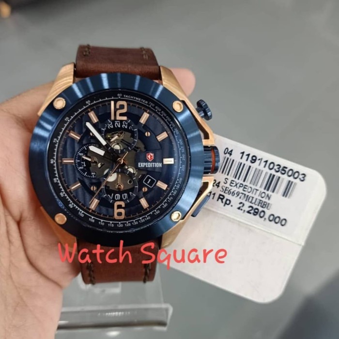 ✅Sale Jam Tangan Pria Expedition Original Chronograph E6679 Blue Rosegold Bisa Sameday