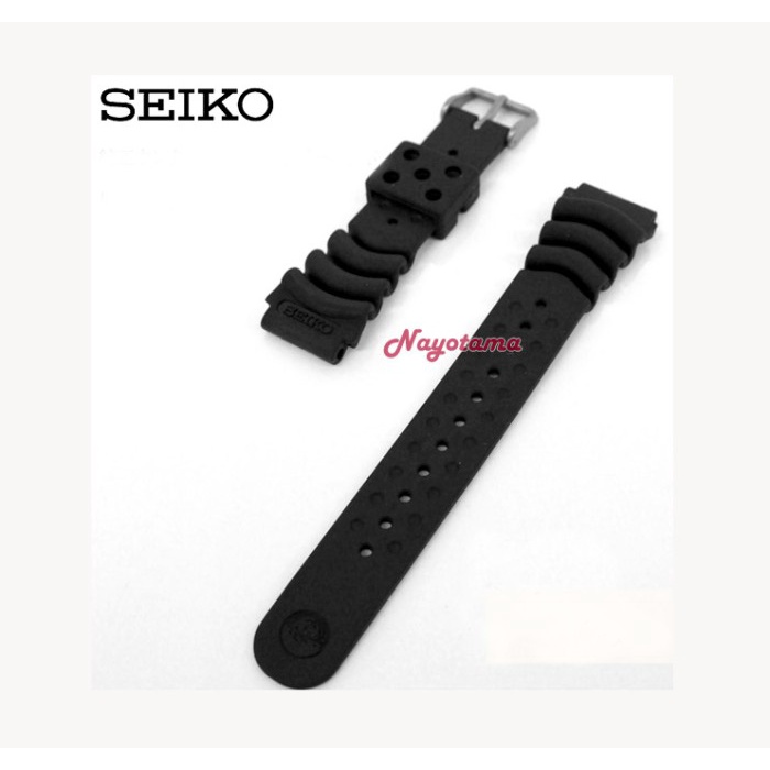 ✅Ori 20Mm Seiko Wave Vent Black Rubber Strap Db73Bp For Jam Seiko Diver Terbaru