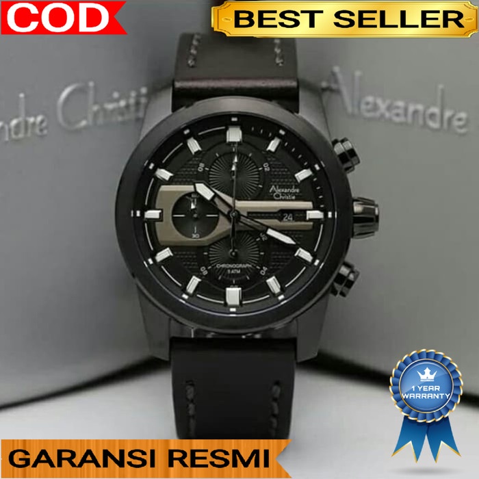 ✅Sale Alexandre Christie Ac 6562 Full Black Original Garansi 1 Tahun Limited