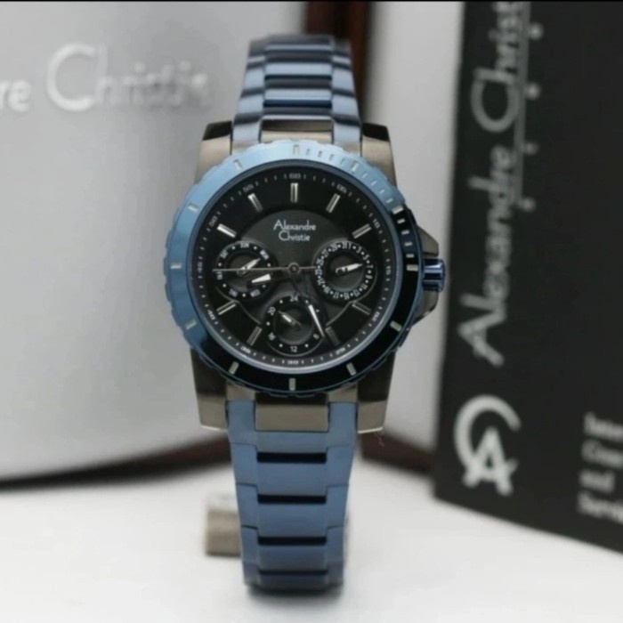 ✅New Alexandre Christie 6141 Blue Navy Jam Tangan Wanita Original Diskon