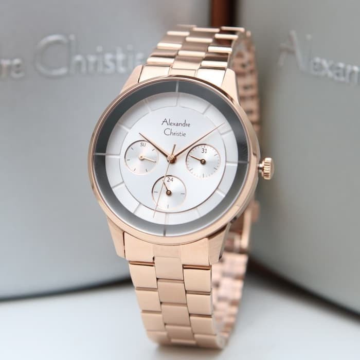 ✅New Alexandre Christie Ac 2714 / Ac 2714Bf Rosegold White OriginalGaransi Berkualitas