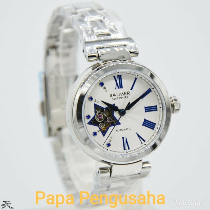 ✅New Ori Jam Tangan Balmer B7996 Automatic Wanita Silver Original Garansi Resmi Diskon