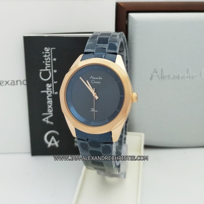 ✅New Jam Tangan Wanita Alexandre Christie Ac 2860 Lh Berg Blue Rosegold Terbatas