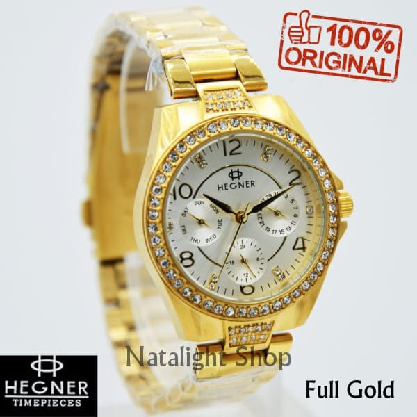 ✅Ori Jam Tangan Wanita Hegner 5028 Original Chrono Sporty Elegan Mewah Limited