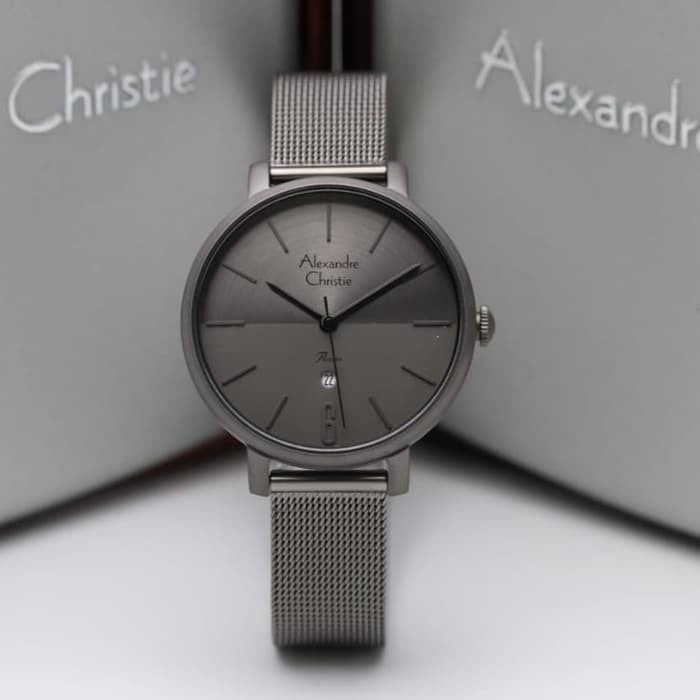✅New Jam Tangan Alexandre Christie Wanita Original Ac2751 Grey Diskon