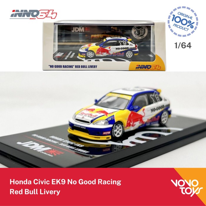 Promo Inno 1/64 Honda Civic Ek9 No Good Racing Red Bull Livery Inno64 Terbaru