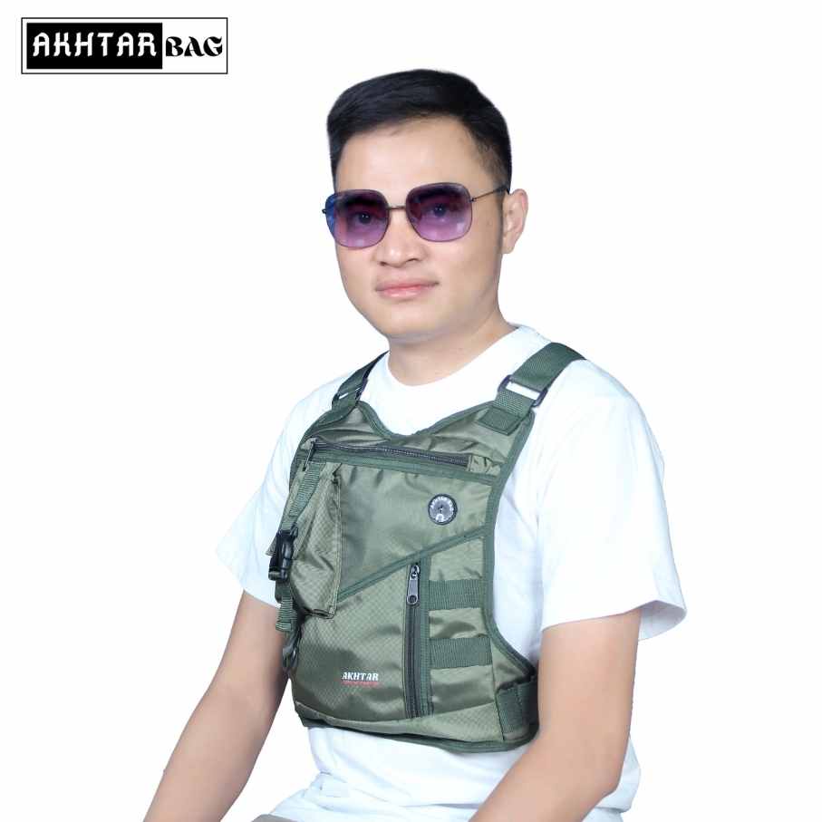 RB Tas dada Pria Terbaru 2022 Anti air Tas Depan dada Tactical Army Murah Tas Holder Hp Motor
