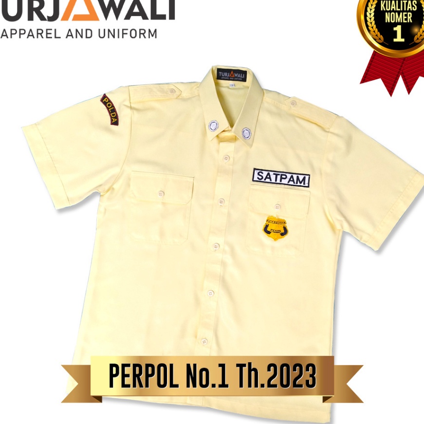 12.12 Product HOT Seragam Satpam PDH Krem Lengan Pendek Terbaru 2023 / Seragam Satpam Krem Lengan Pe