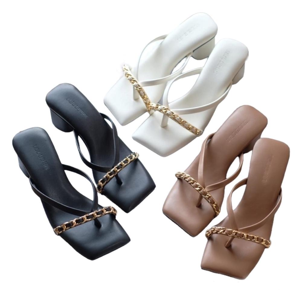 PREMIUM R9 -  AMARE Block Heels 5cm Hak Tahu Chunky Wanita banana