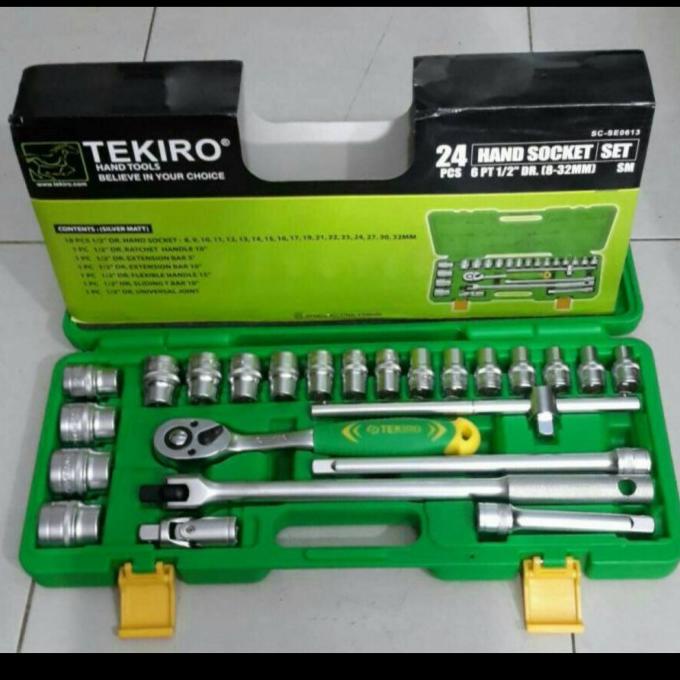 TEKIRO KUNCI SOK SET 8 - 32 MM 6 PT 1/2 inch 24 pcs KUNCI SHOCK 24 PCS
