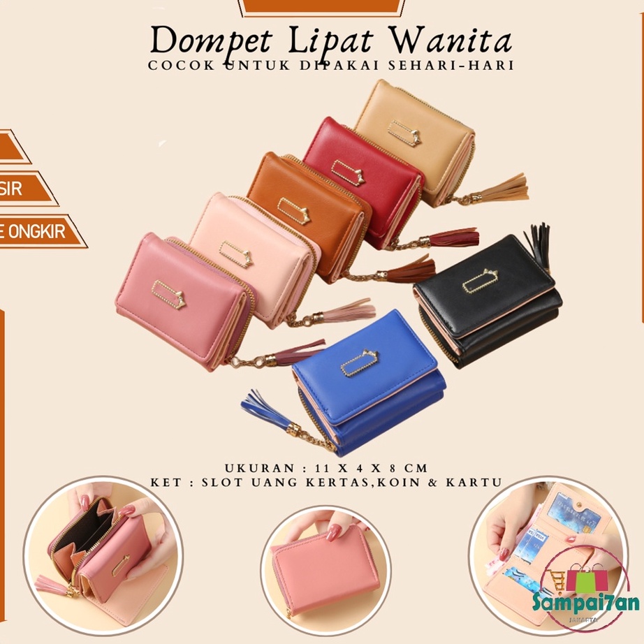 Restock Dompet Lipat Wanita Import Dompet Cewek Fashion Kasual Dompet Lipat Anak Perempuan Murah Dom