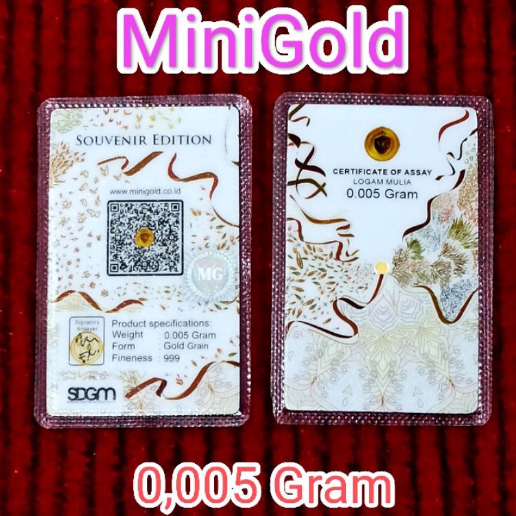 [R¶50%G MiniGold Souvenir 0.005 0,005 Gram Emas Mini Logam Mulia 24 Karat G-61