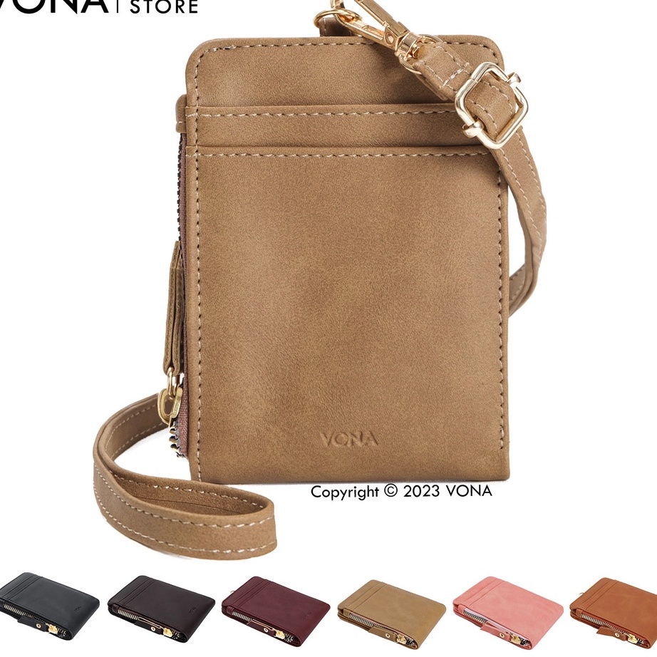Terlaku. VONA Dompet Kartu ID Card Holder Wanita Pria dengan Tali Lanyard - DOMINIC.