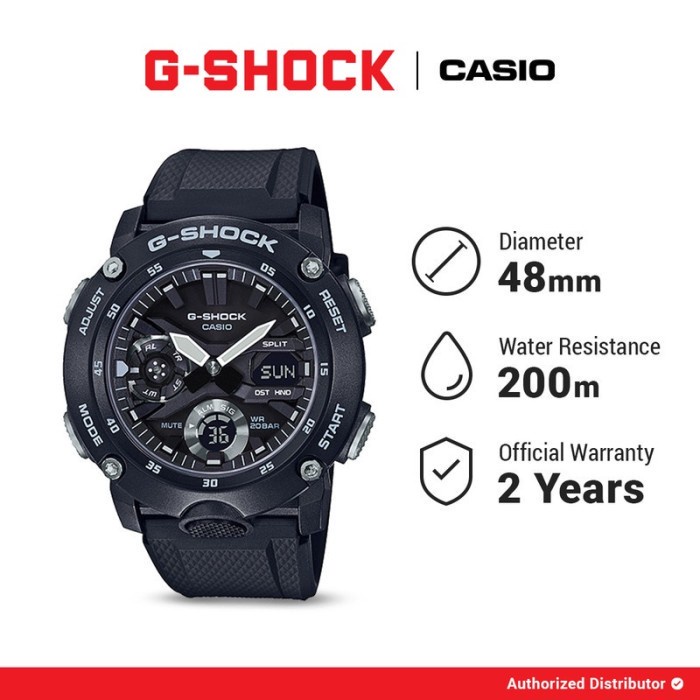 [READY INSTANT] G-Shock Jam tangan Pria GA-2000S-1ADR Digital Analog Gshock Black Original