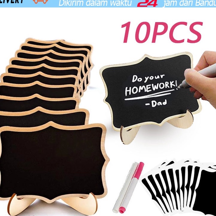 

(H37❤) SET 10PCS Papan Tulis Kapur Kecil / Mini Chalkboard / Papan Kapur Menu Cafe / Papan RESERVED.