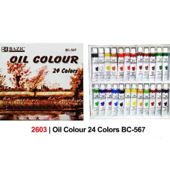 

[I43☆] SET 12 24 WARNA CAT MINYAK BAZIC OIL COLOR..!