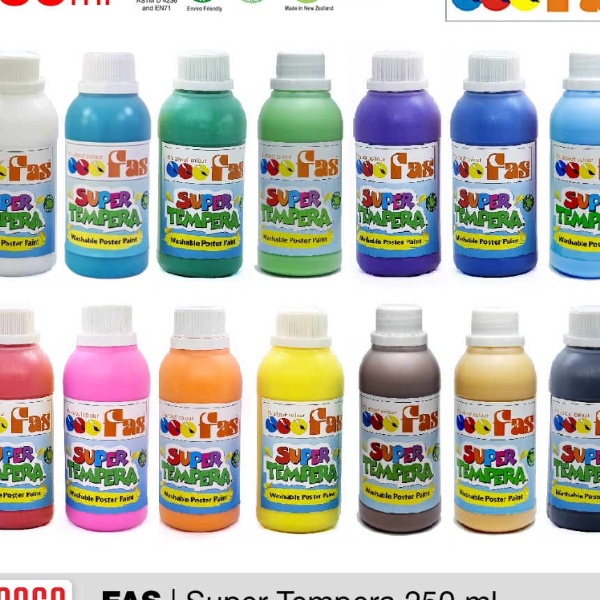 

[S81-❤) FAS - SUPER TEMPERA WASHABLE POSTER PAINT - 250 ml - PILIH WARNAご!