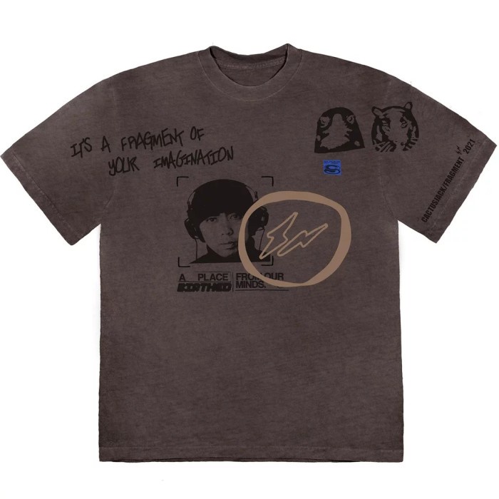 Hards Travis Scott Cactus Jack X Fragment Hiroshi T-Shirt 100% Original