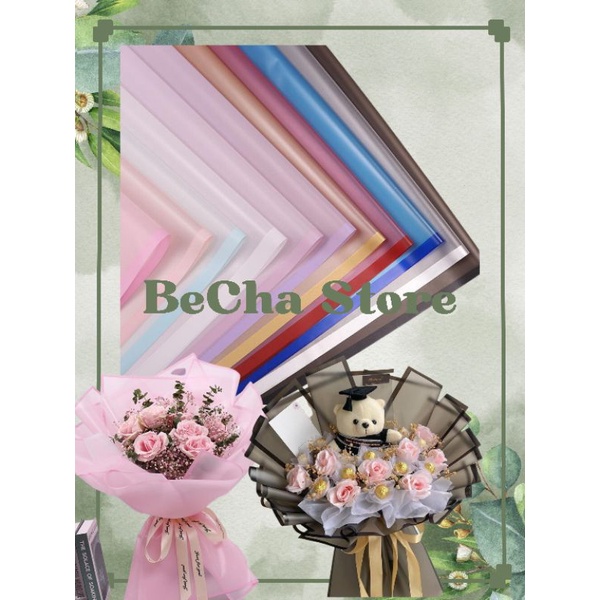 

1 PAK (20 lembar) Kertas Buket Colored Line Transparant Cellophane Flower Wrapping