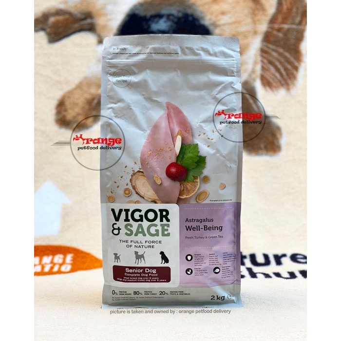 Mofha- Vigor & Sage Senior / Mature Dog Astragalus Turkey 2 Kg Makanan Anjing