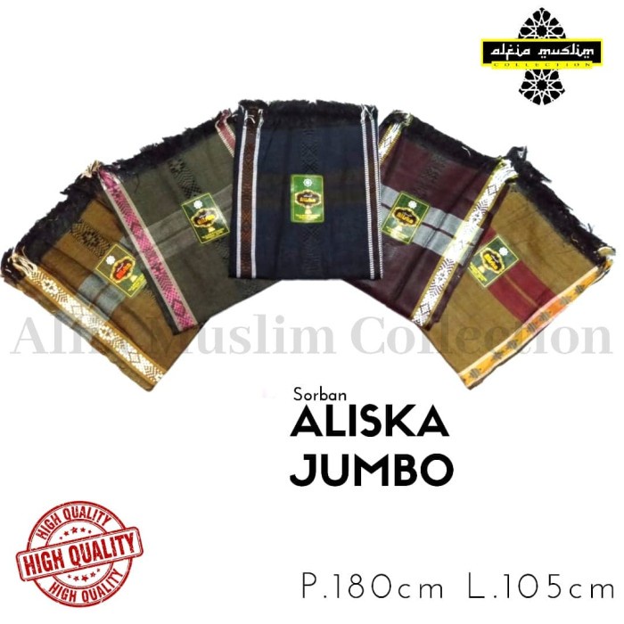 Sorban Sorban Aliska Jumbo 180 x105(P1J9) Sorban Pria Dewasa Sorban Kashmiri Sorban Yaman Sorban Hab