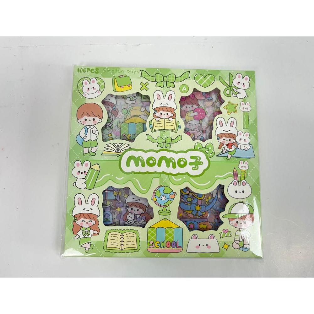 

sticker MOMO Masu Senmu isi 100Pcs stiker MOMO Kartun Waterproof