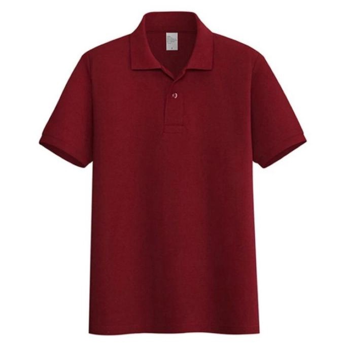 Kaos Polo Shirt Polos Merah Maroon| Kaos Kerah Pria Seragam Polos