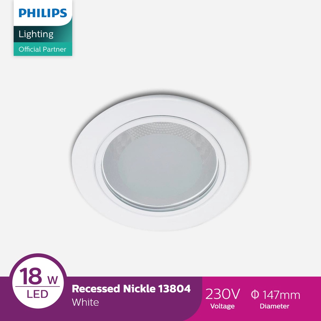 Philips Lampu Glass recessed nickle 13804 1x18W 230V