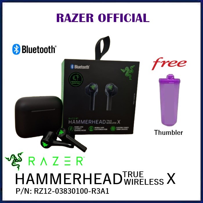 RAZER HAMMERHEAD TRUE WIRELESS X TWS BLUETOOTH HEADSET GAMING EARBUDS