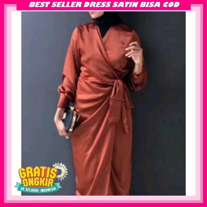 Dress Pesta Wanita Elegan Party Dres Import Satin Baju Kondangan Wanita Kekinian Party Dress Dreas S
