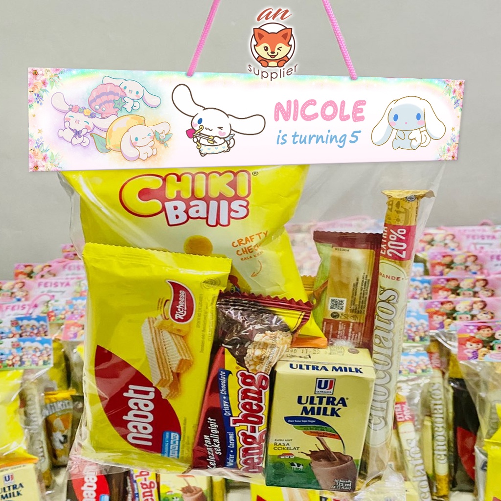 

LABEL PLASTIK SNACK TEMA CINNAMOROLL 2-1 ULTAH / ULANG TAHUN