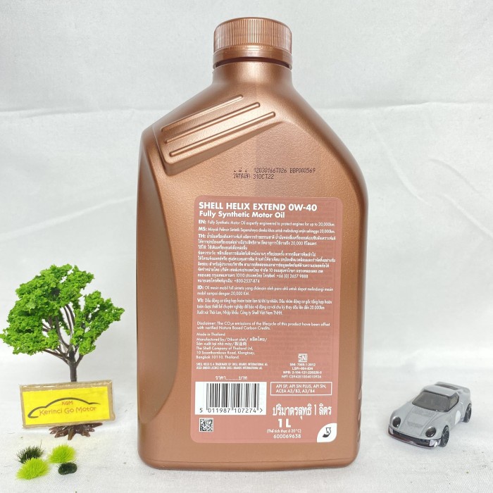 SHELL HELIX EXTEND 0W-40 1 L OLI MESIN FULL SYNTHETIC CARBON NEUTRAL BEST DEAL