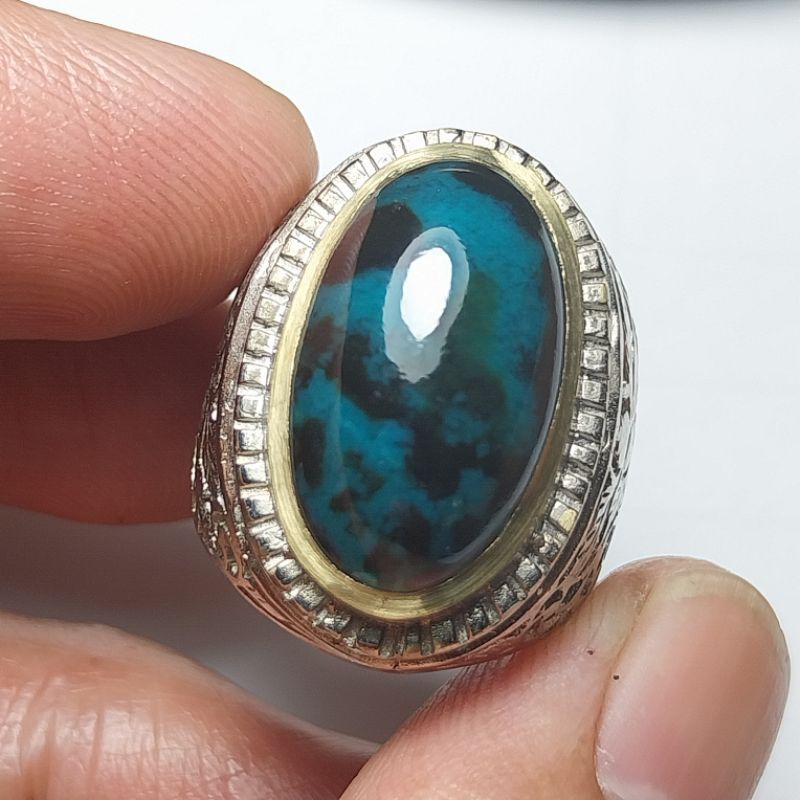 Cincin batu bacan doko coklat asli natural