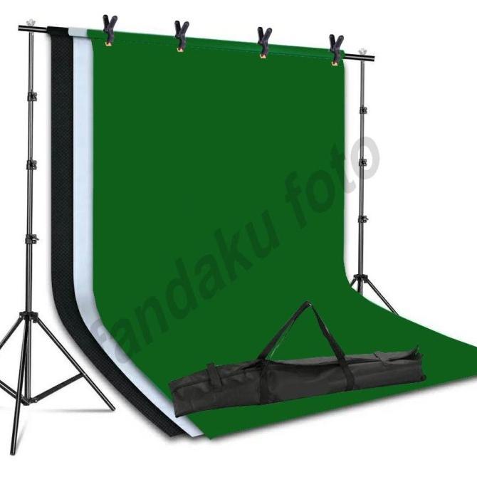 Paket Stand Tiang Background Green Screen Backdrop Bisa Untuk Alas