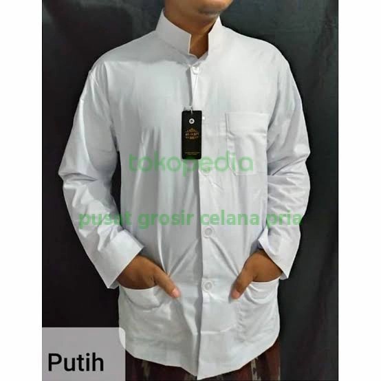 Baju koko pria model ammu - baju koko habib - baju koko haibah putih