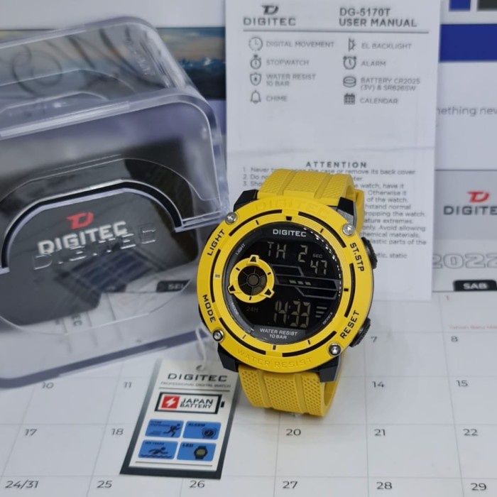 TERMURAH Jam Tangan Pria Digitec 5170 Original DG5170 Kuning /JAM TANGAN ANTI AIR/JAM TANGAN
