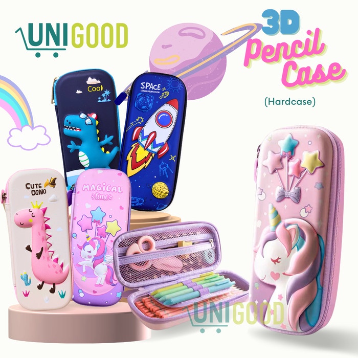 

UNIGOOD - TEMPAT KOTAK PENSIL ANAK 3D MOTIF TIMBUL HARDCASE ASTRONOT U