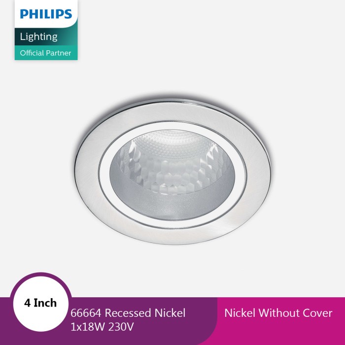 Philips Recessed Downlight Nickel 66664 1x18W 230V