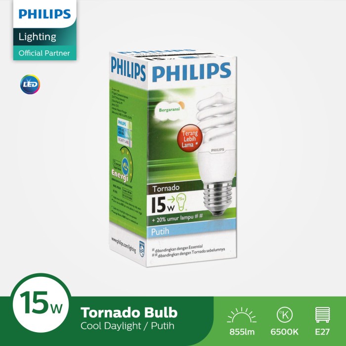 Philips Tornado 15W CDL E27 220V Cahaya Putih