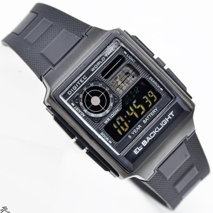 BAYAR DITEMPAT jam tangan pria digitec world time Dg3077 original /JAM TANGAN ANTI AIR/JAM TANGAN