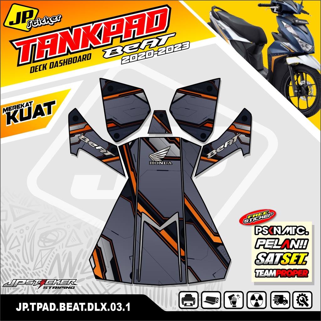 Stiker Dashboard Tankpad Beat Deluxe Beat Street 2020 - 2023 Striping Pelindung Dasbor Motor JP-03