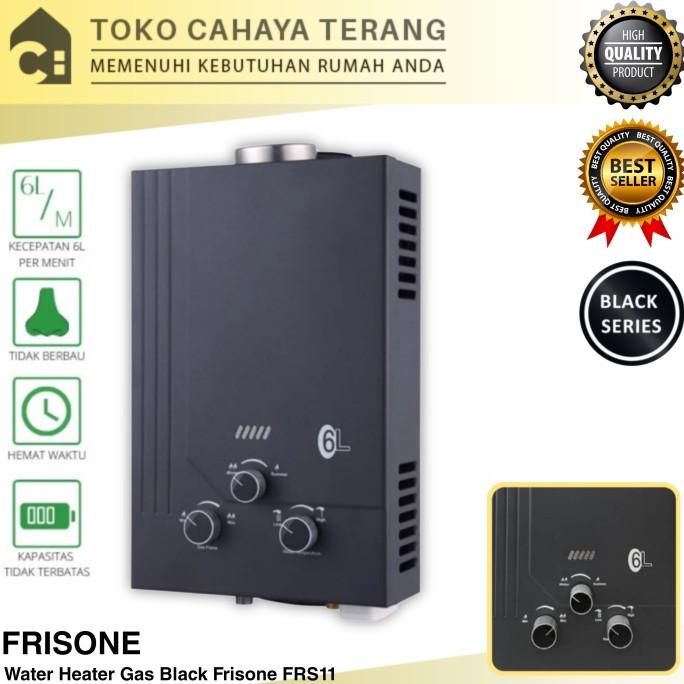 Water Heater Gas Black Frisone FRS11 / Water Heater Model Paloma 6L