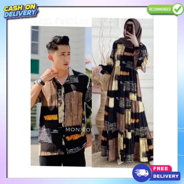 Satu Pasang Games Kopel Kapel Cople Baju Muslim Satu Pasang Gamis Dan Koko Keluarga Lebaran Suami Is