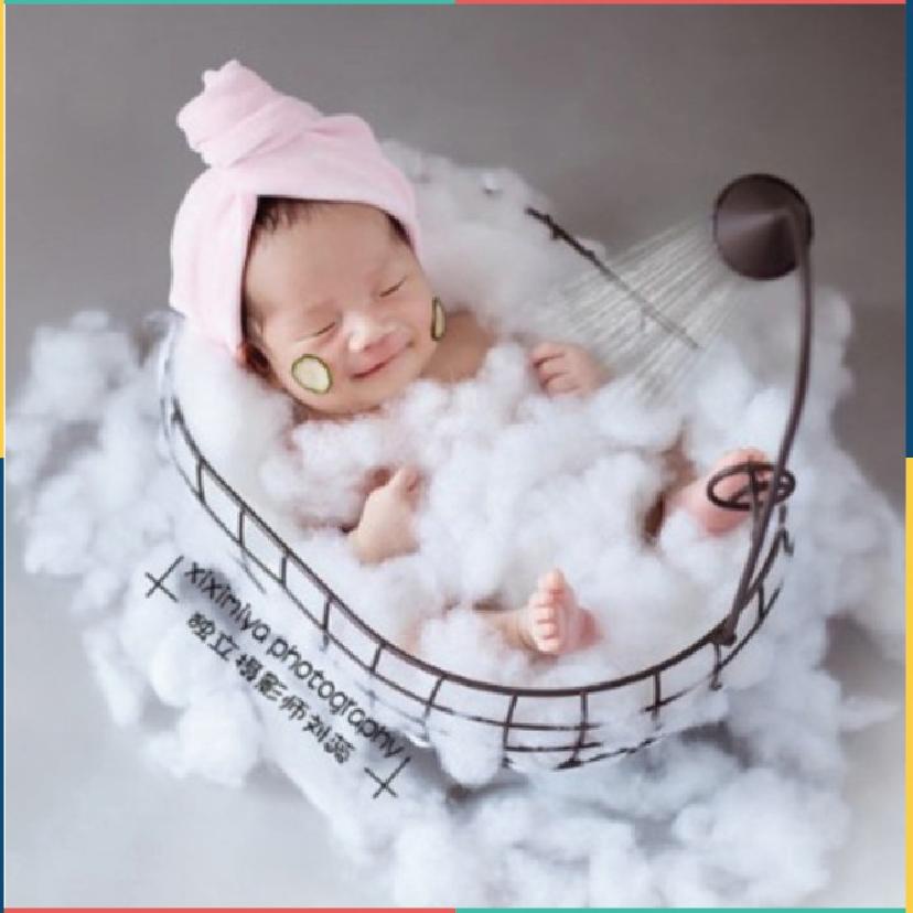 Kostum Handuk Bayi Fotografi Newborn (1 Set Handuk + Jubah Mandi Bayi) untuk Foto