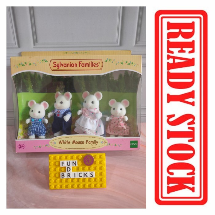 Sylvanian White Mouse Family Ready