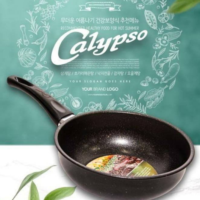 Deep Fry Wok 20 Cm Wajan Penggorengan Teflon Anti Lengket Calypso