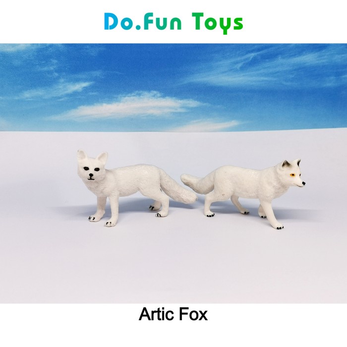 Artic Fox Animal Figure/ Miniatur Binatang Rubah Kutub Ready