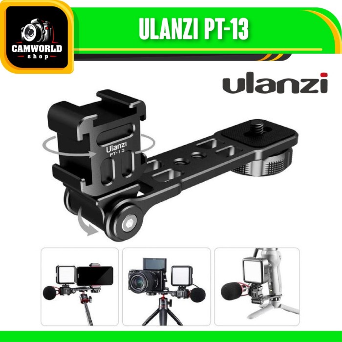 Promo Ulanzi Pt-13 Triple Cold Shoe Mount Plate Bracket Terbaru
