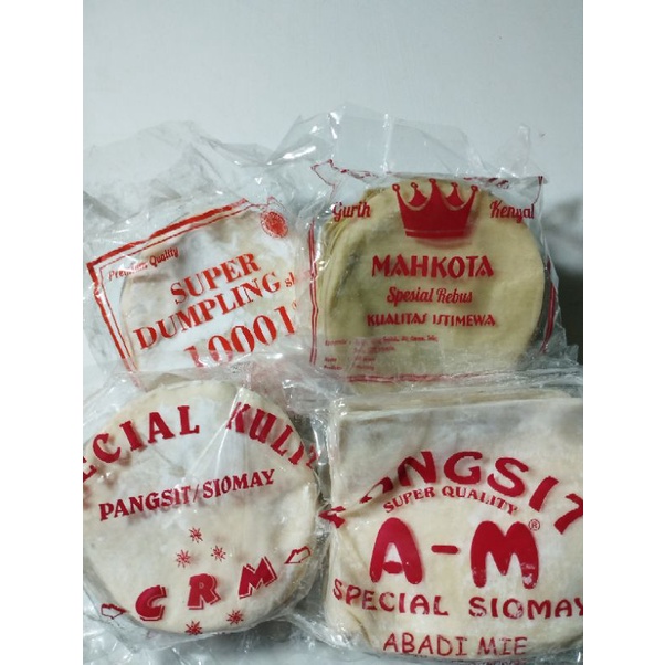 

kulit dimsum merek crm/AM/mahkota/1001,isi kurang lebih 50 lembar