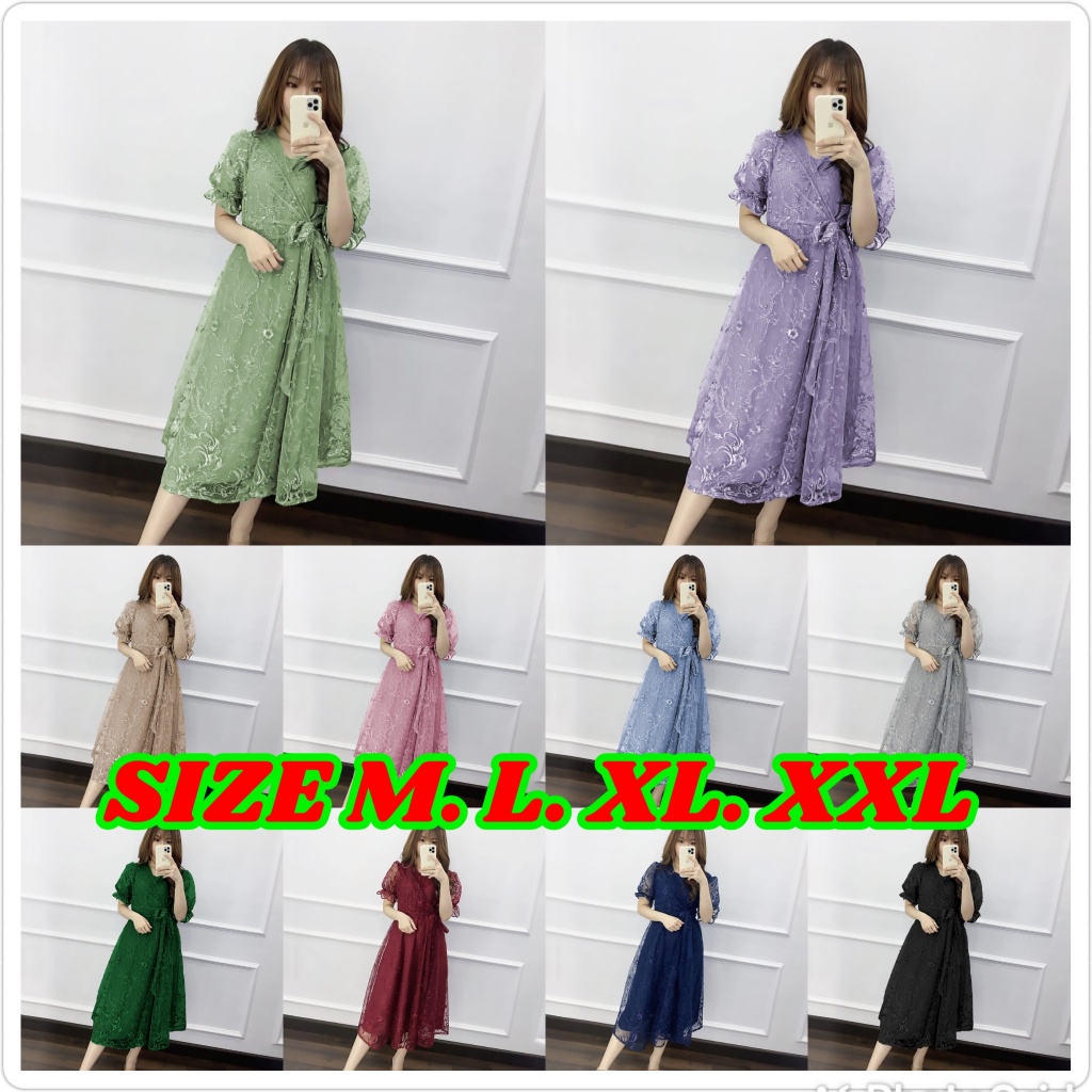 Dress Korean Style Simple Elegan Mewah Premium Dres Cewek Dress Korea Dress Natal Fashion Terbaru Mo